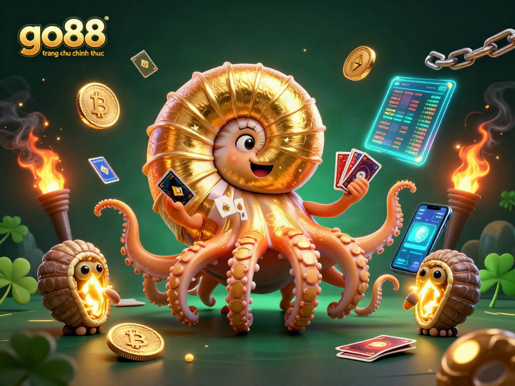 Engage in thrilling gaming action with go88 trang chu chinh thuc featuring an ancient nautilus and crypto elements.