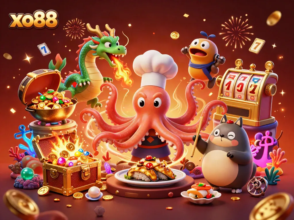 Experience the fun and excitement of xo88 with engaging characters playing popular slot games.