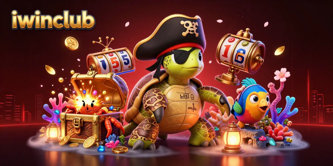 Join the thrill at iwinclub with engaging casino adventures featuring a pirate turtle and vibrant treasures.